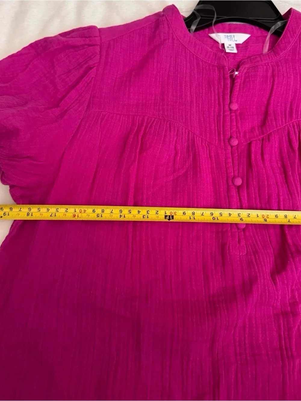 Time and Tru Women's Cotton Double Cloth Mini Dress with Drop Waist, Medium - Picture 4 of 5